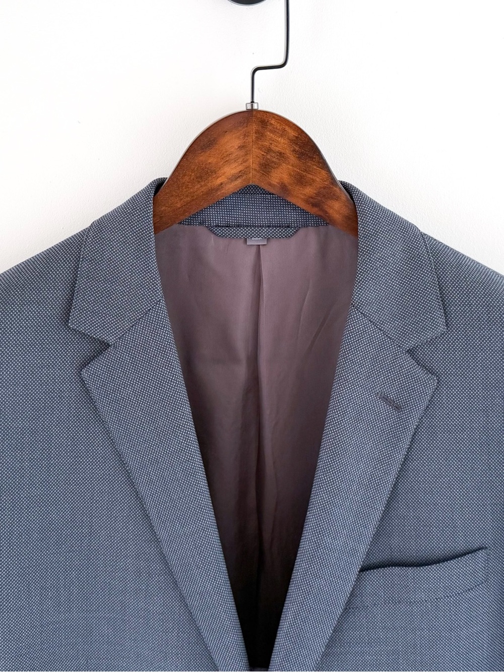 Bonobos Men's Birdseye Blue Italian Wool Textured Sport Coat Blazer 38R Slim Men - Picture 2 of 16